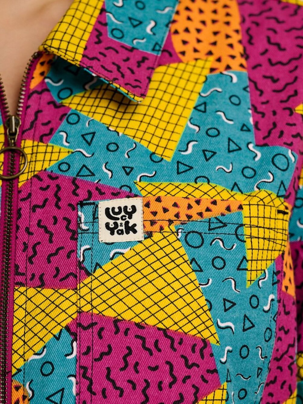 Lucy & Yak Ragan Jumpsuit Memphis Print UK 14/US 10 NWT Sold Out Organic Cotto - Picture 2 of 7